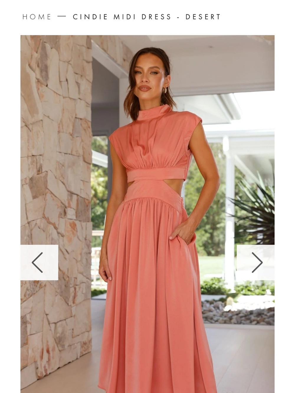 Billy J Cindie Midi Dress - Desert Coral